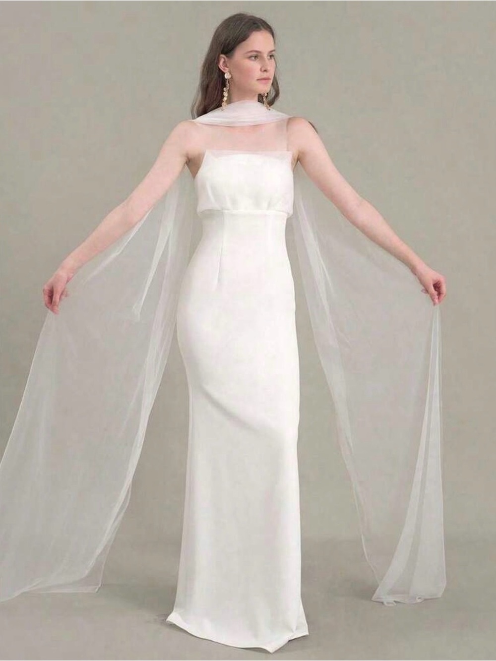 Elegant White Bridal Scarf
